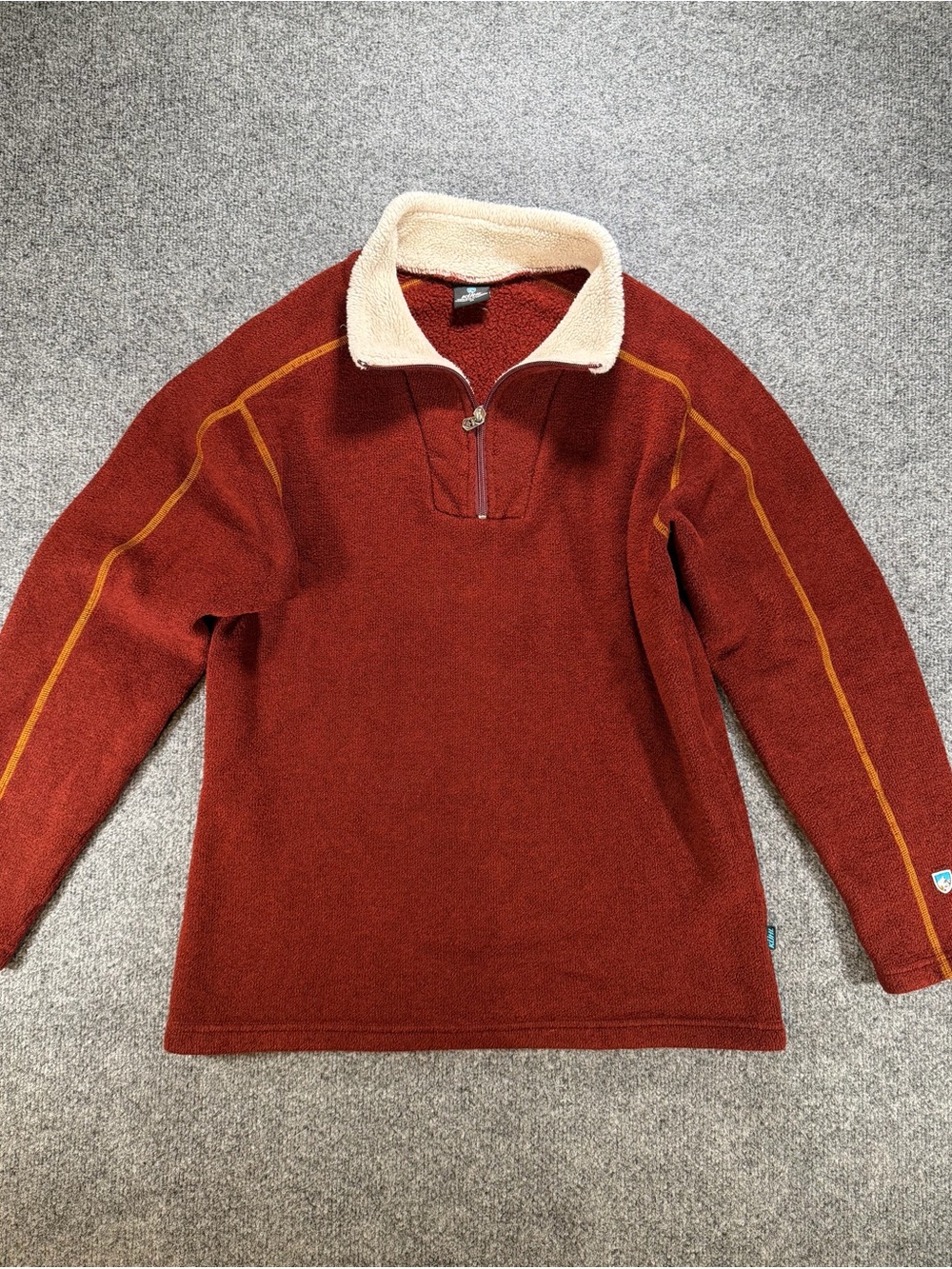 Kuhl Interceptr 1/4 Zip Alfpaca Fleece Pullover Mens Medium Rust Red